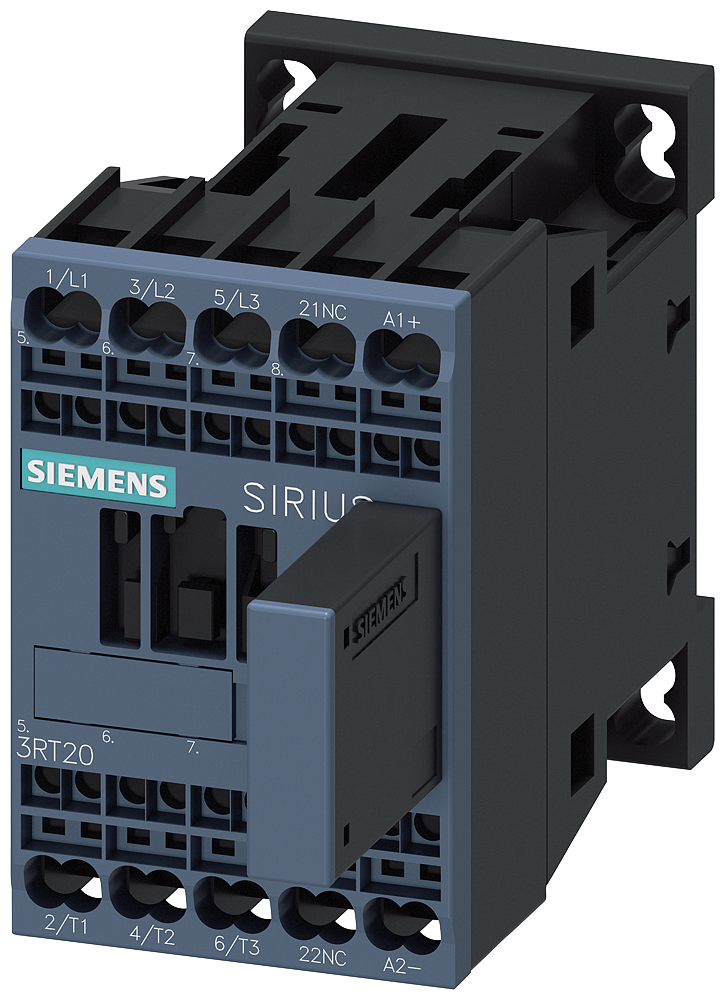 CONTATOR DE ACOPLAMENTO AC-3E 12 A/5,5 KW/400V 3 POLOS DC24V 1NF BORNE 3RT20172QB42 SIEMENS