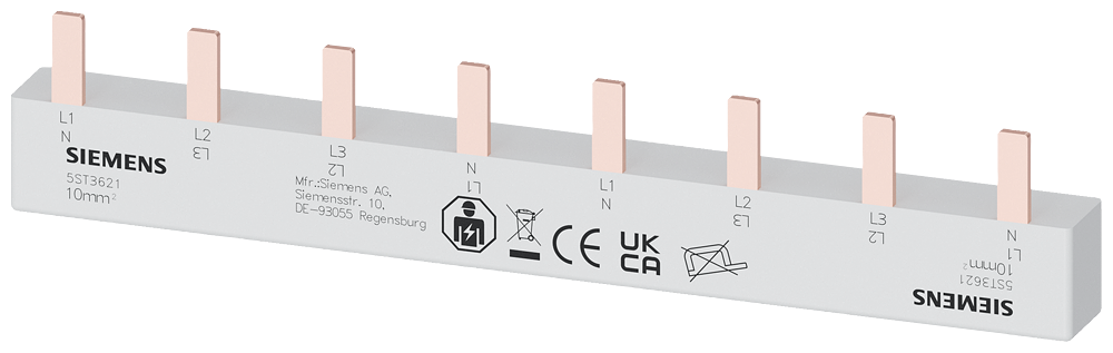 BARRAMENTO DE PINO 10MM2 DE 4 FASES 2X (3FA+N) 140MM 5ST3621 SIEMENS