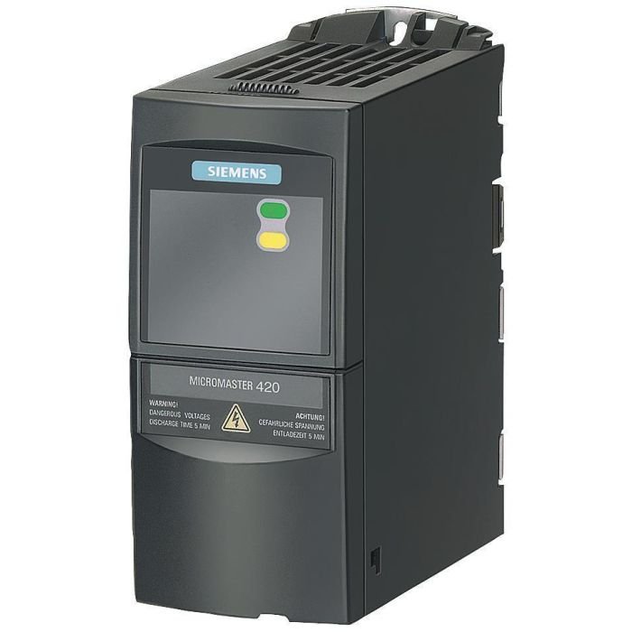 [Imagem INVERSOR DE FREQUÊNCIA TRIFÁSICO 0.75KW 2.1A 380/480V 47/63HZ SEM FILTRO MICROMASTER 420 6SE64202UD175AA1 SIEMENS]