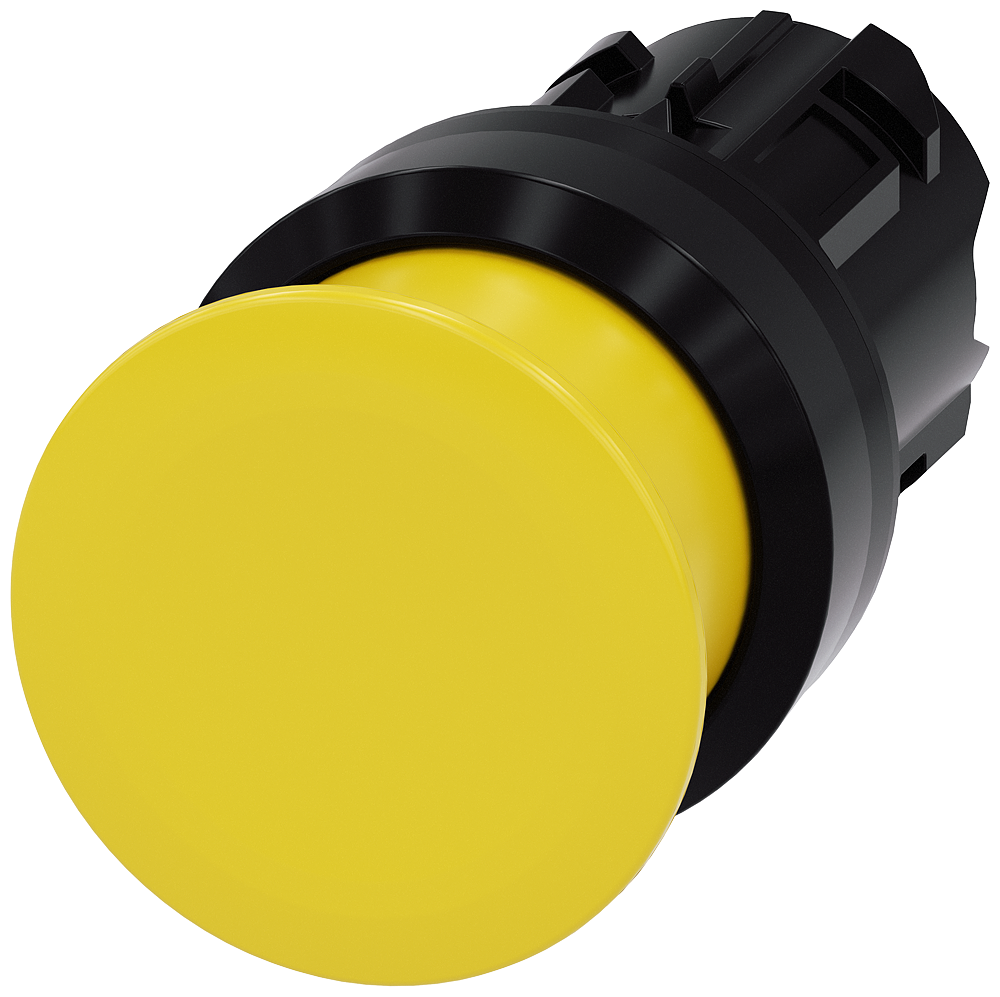 BOTÃO TIPO COGUMELO 22 MM REDONDO PLÁSTICO AMARELO 30 MM RETO 3SU10001AD300AA0-ZY12 SIEMENS