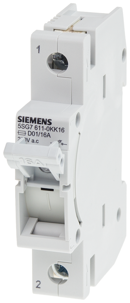 MINIZED INTERRUPTOR SECCIONADOR DE FUSÍVEIS D01 1 POLO IN: 6 A UN CA: 230 V 5SG76110KK06 SIEMENS