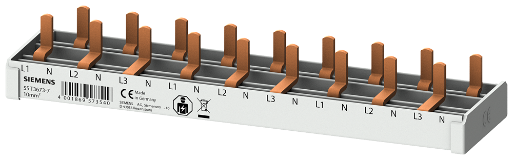 BARRAMENTO DE PINO 10MM2 DE 4 FASES 9X (1FA+N) 166MM 5ST36737 SIEMENS