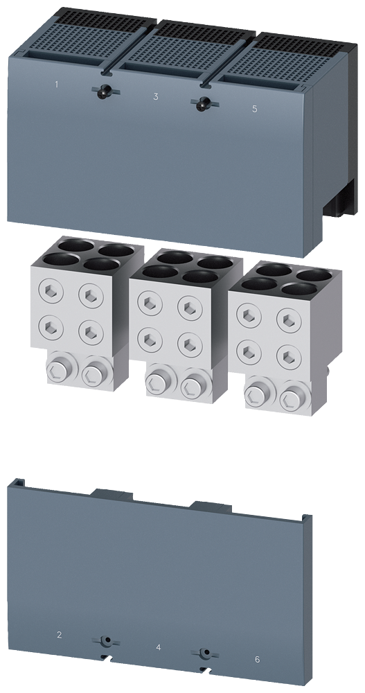 [Imagem BORNE DE CONEXÃO PARA CONDUTOR CIRCULAR TA4.4 4 X 4/0…600KCMIL PARA 4 CABOS; ... 3VA96730JJ44 SIEMENS]