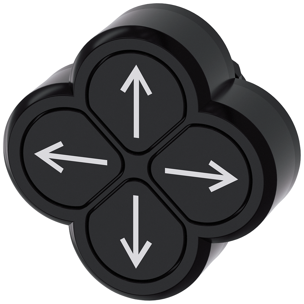 [Imagem do produto FRONT BOTAO QUADR PLAS 4SETAS 22MM PT 3SU10003FB110AU0 SIEMENS]