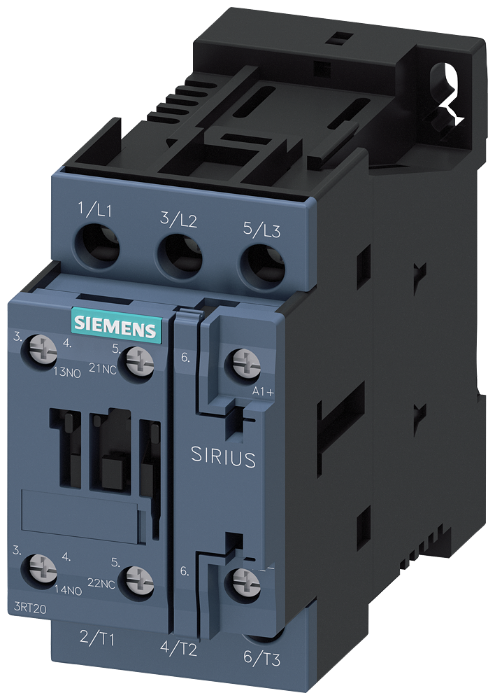 CONTATOR AC-3E 11KW/400V CC 24V 0,7-1,25*US 1NA+1NF DE 3 POLOS 3RT20261XF400LA2 SIEMENS