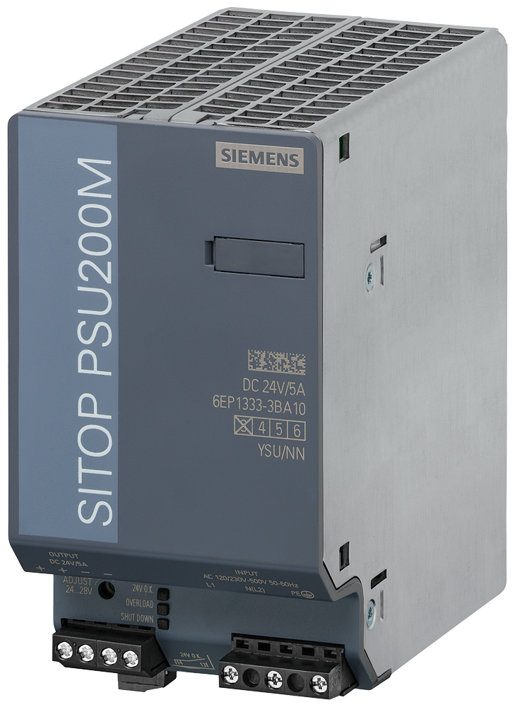 [Imagem do produto FONTE DE ALIMENTAÇÃO SITOP PSU200M 24V 5A 6EP13333BA108AC0 SIEMENS]