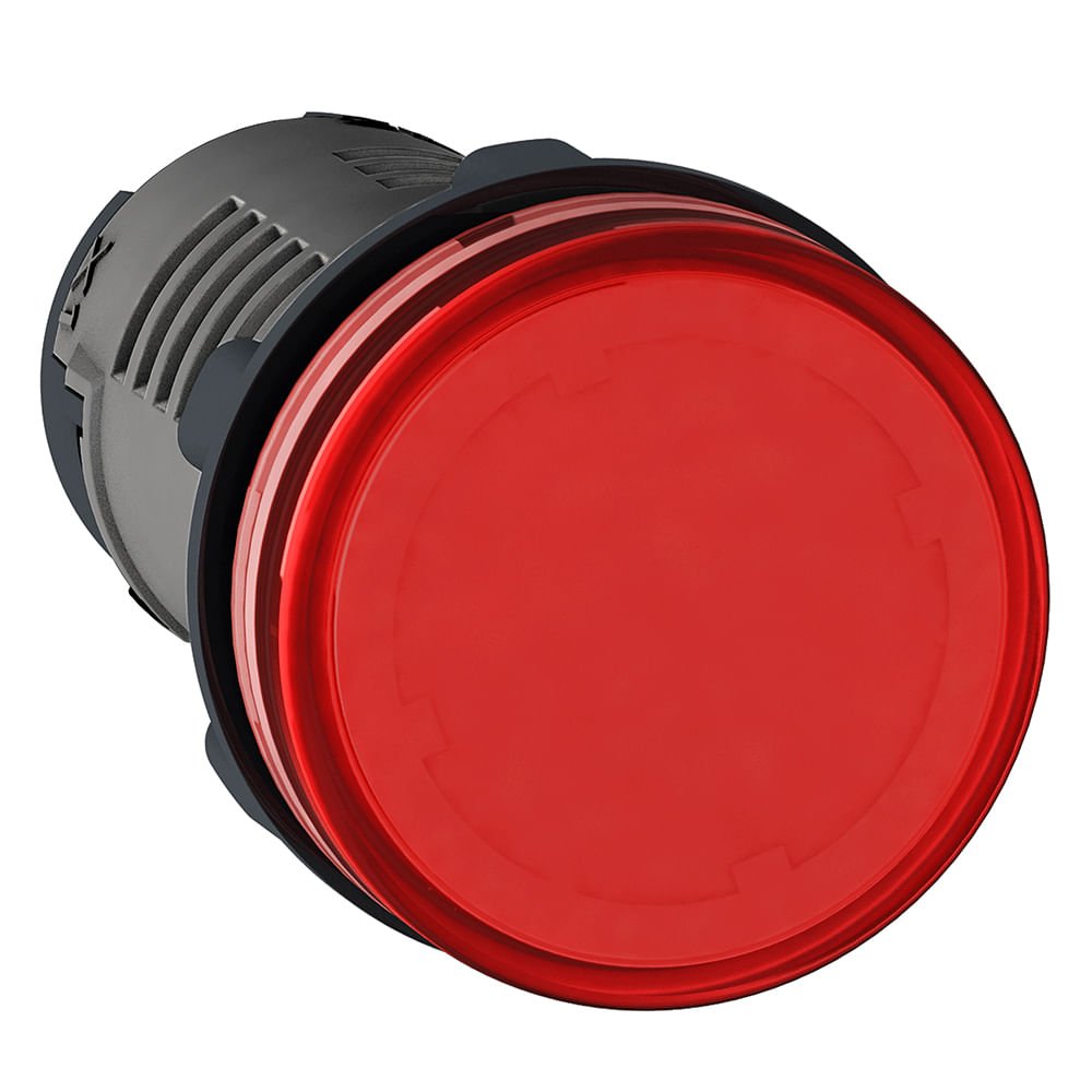 [Imagem SINALIZADOR 22MM PLÁSTICO MONOBLOCO 24V CC CA VERMELHO XA2EVB4LC SCHNEIDER]