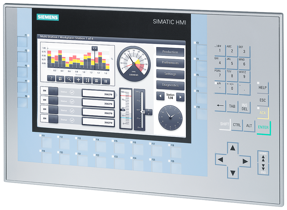 [Imagem HMI KP900 COMFORT OPERAÇÃO COM TECLAS DISPLAY TFT WIDESCREEN 9POL PROFINET SIMATIC 6AV2 6AV21241JC010AX0 SIEMENS]