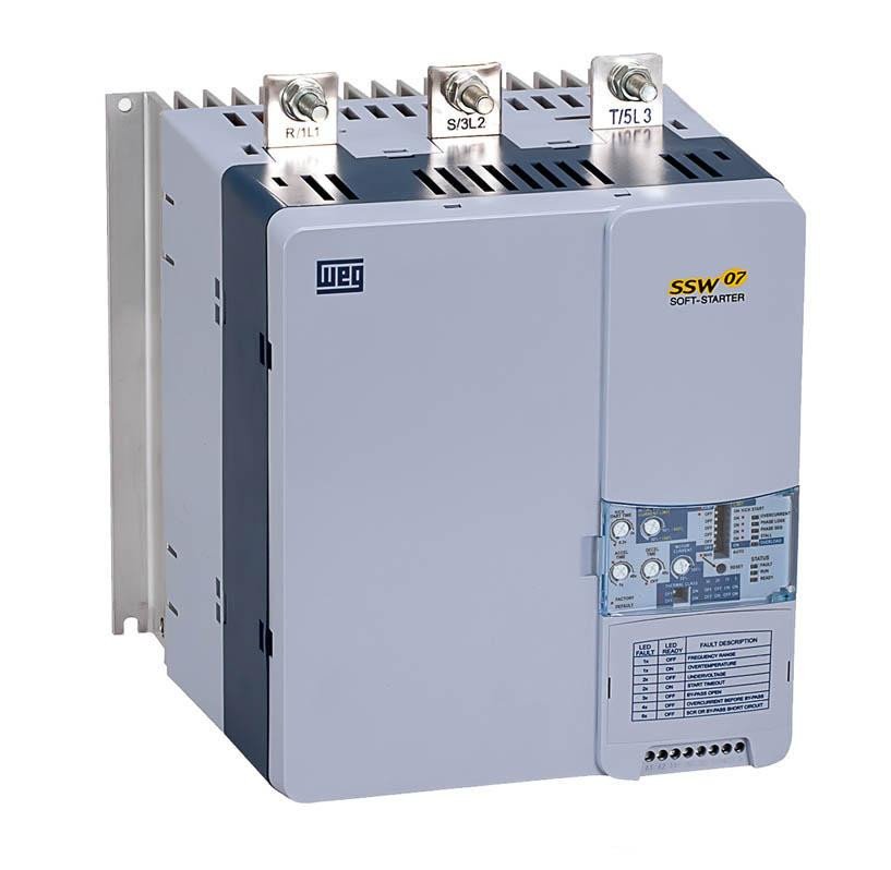 [Imagem CHAVE DE PARTIDA TRIFÁSICO 55,1KW 130A 90/264VCA 50/60HZ SSW070130T5SZ 10194176 WEG]