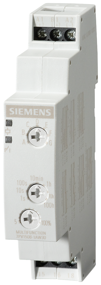 RELÉ DE TEMPO MULTIFUNÇÃO 1 INVERSOR 7 FUNÇÕES 7 FAIXAS TEMPORAIS (0,05S-1 7PV15081AW30 SIEMENS
