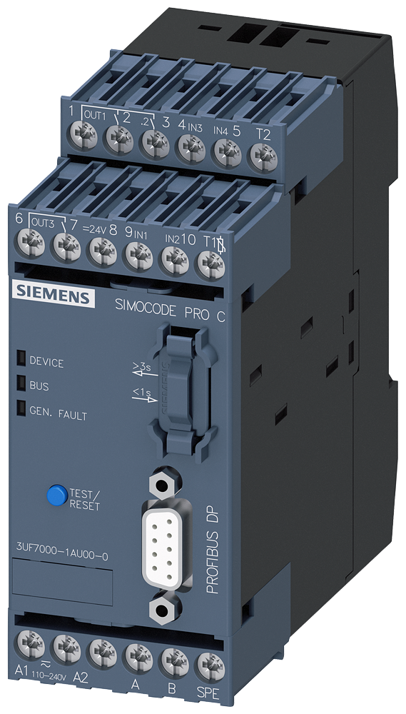 EQUIPAMENTO DE BASE SIMOCODE PRO C INTERFACE PROFIBUS-DP 12 MBIT/S RS485 4 3UF70001AU000AX0 SIEMENS