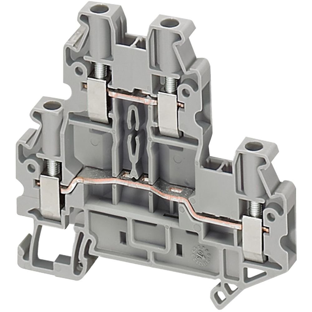 [Imagem CONECTOR PARAFUSO 2 NÍVEIS 4MM2 4 PONTOS CINZA SCHNEIDER]