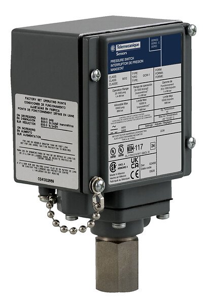 [Imagem PRESSOSTATO SQD 6,2 200 BAR SPTD N  9012GCW2 TELEMECANIQUE]