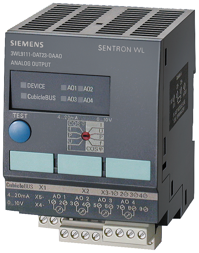 [Imagem do produto MÓDULO DE SAÍDA ANALÓGICO QUE PODE SER LIGADO AO CUBICLE BUS 3WL91110AT230AA0 SIEMENS]