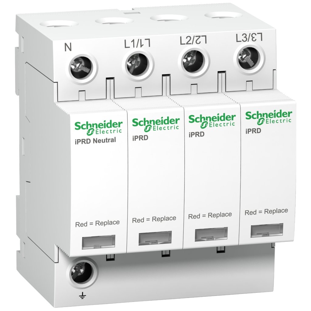 [Imagem PROTETOR DE SURTO ACTI9 IPRD8 8KA 3P+N 340V A9L08600 SCHNEIDER]