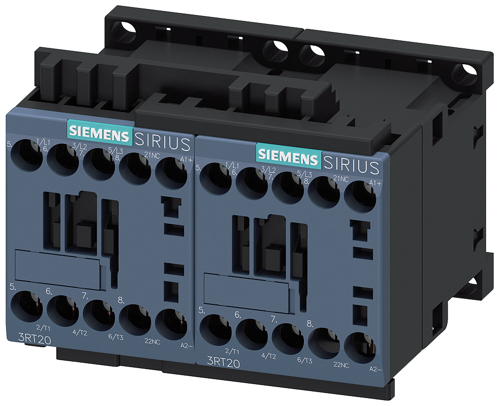 [Imagem do produto COMBINAÇÃO REVERSORA AC-3, 7,5KW/400V 24V CC 3POL. S00 3RA23188XB301BB4 SIEMENS]