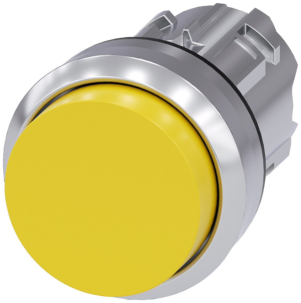 BOTÃO 22 MM REDONDO METAL DE ALTO BRILHO AMARELO BOTÃO DE PRESSÃO ALTO 3SU10500BB300AA0-ZY10 SIEMENS