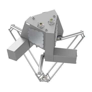 [Imagem ROBÔ DELTA MODELO P4 ÁREA DE TRABALHO COM 1200 MM DE DIÂMETRO EIXO CENTRAL FIXO INVÓLUCRO PADRÃO RESISTENTE A JATO DE ÁGUA VRKP4S0FWD00000 SCHNEIDER]