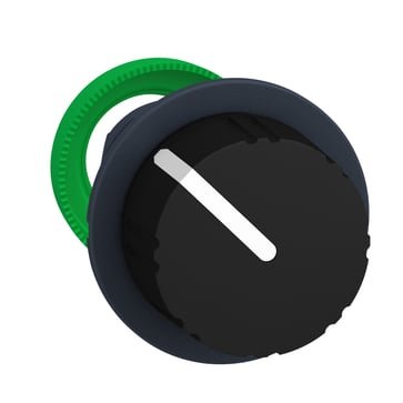 [Imagem CABEÇOTE PARA CHAVE SELETORA FACEADA Ø30MM PLÁSTICO 2 POSIÇÕES RETORNO POR MOLA MANOPLA REDONDA PRETO ZB5FD49 SCHNEIDER]