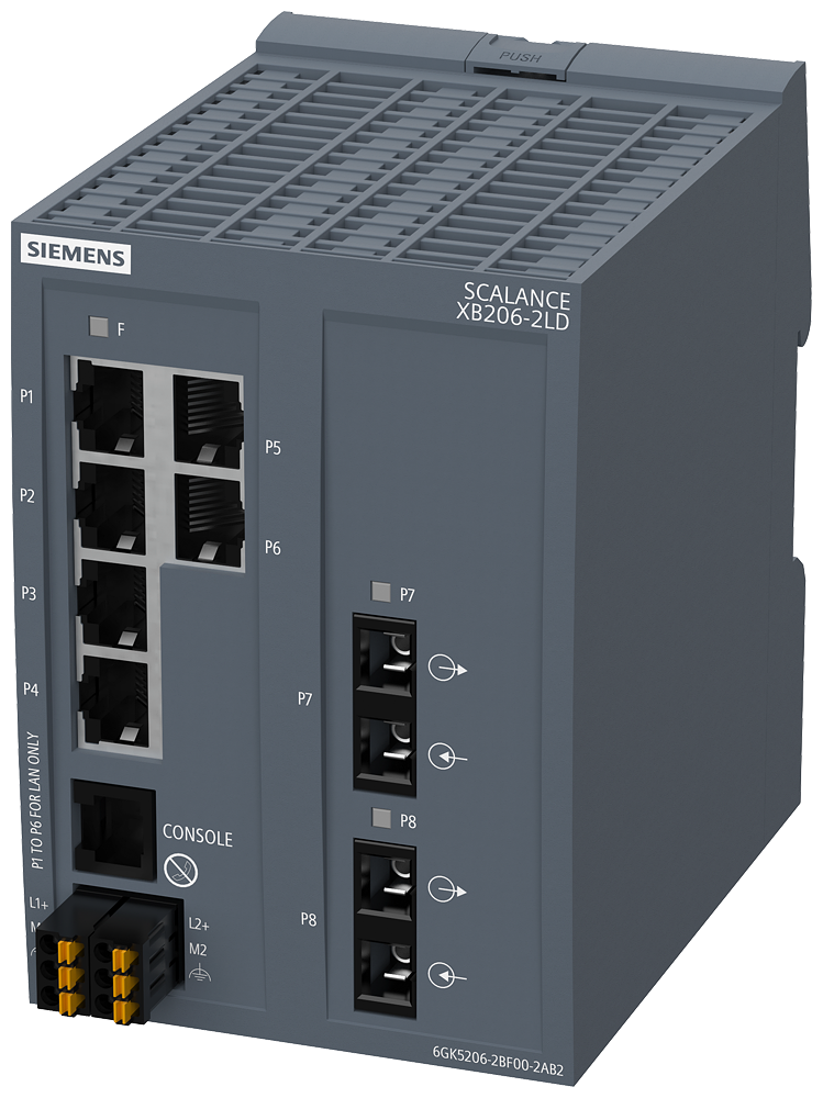 [Imagem SCALANCE XB206-2LD, SWITCH GER. CAMADA 2, 6XRJ45, 2XSC MONOMODO, DEF: PN IO 6GK52062BF002AB2 SIEMENS]