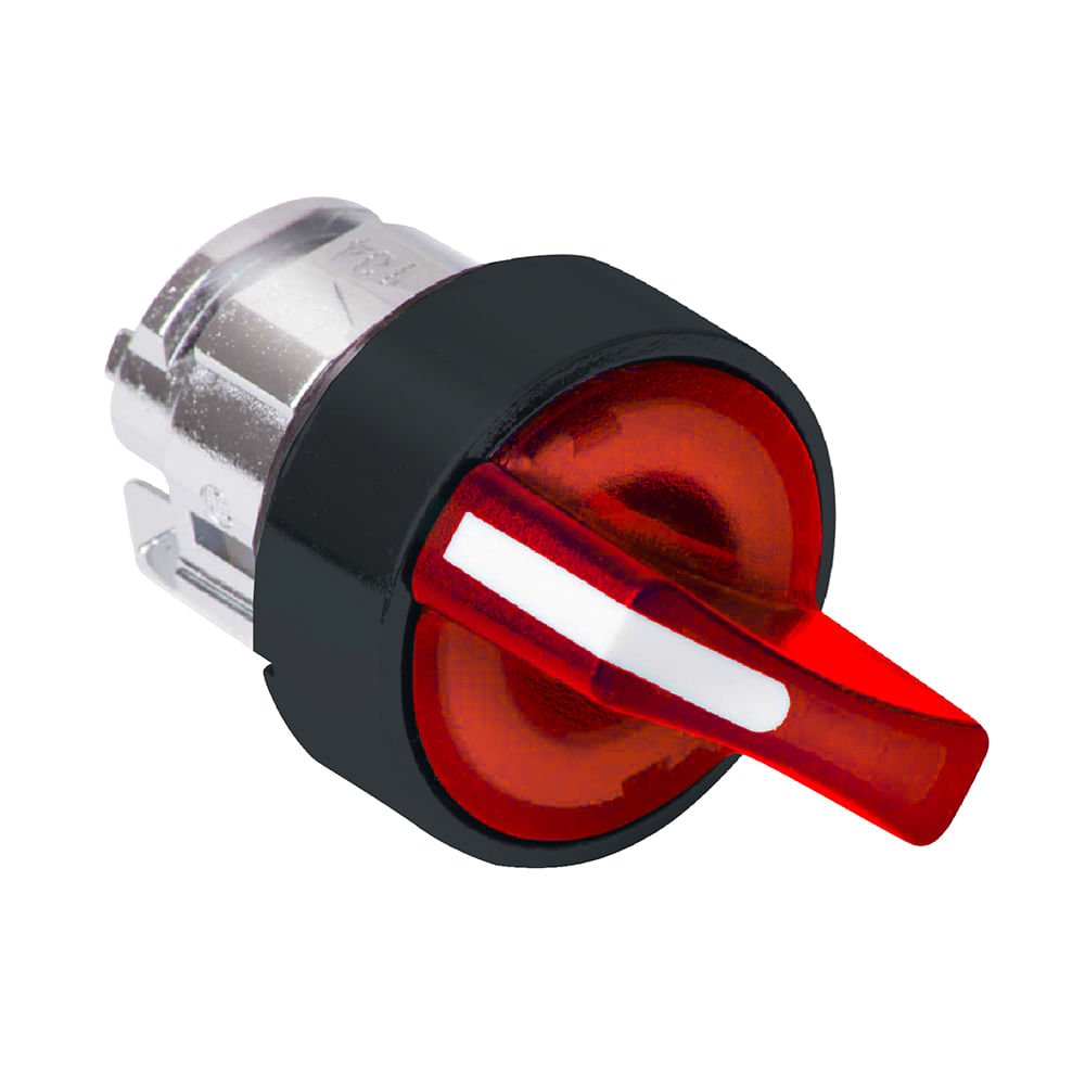 [Imagem CABEÇOTE PARA COMUTADOR LUMINOSO Ø22MM PLÁSTICO, 3 POSIÇÕES RETORNO POR MOLA, VERMELHO ZB5AK1843 SCHNEIDER]
