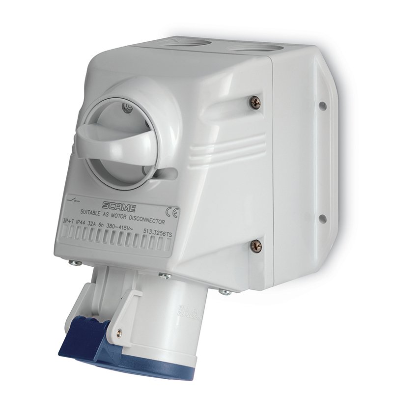 [Imagem TOMADA INDUSTRIAL 2P+T IP44 32A 6H 200-250V 513.3253TS.A SCAME]