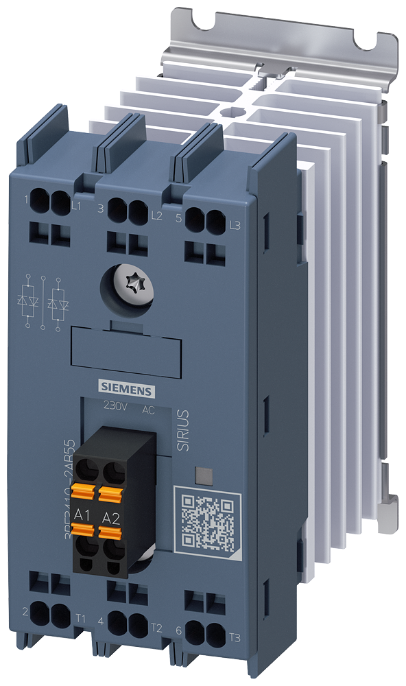 CONTATOR A SEMICONDUTOR DE 3 POLOS AC-1/10 A/40 °C 48-600 V / 230 V CA TERM 3RF34102AB55 SIEMENS