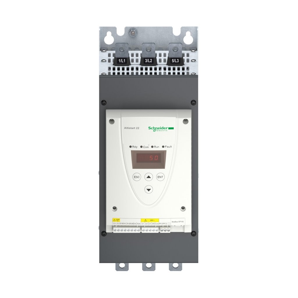 [Imagem SOFT-STARTER / SOFT-STOP, 110 A, TRIFÁSICA 230-500 V AC, 30-75 KW ATS22C11S6 SCHNEIDER]