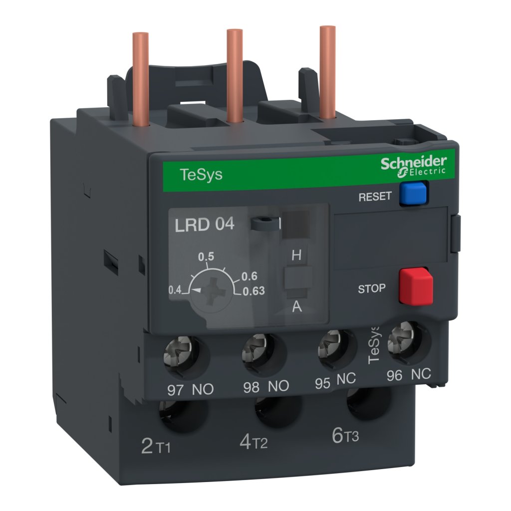 [Imagem do produto RELE TERMICO TESYS D CLASSE 10 0.40.63A 1NA+1NF LRD04 SCHNEIDER]