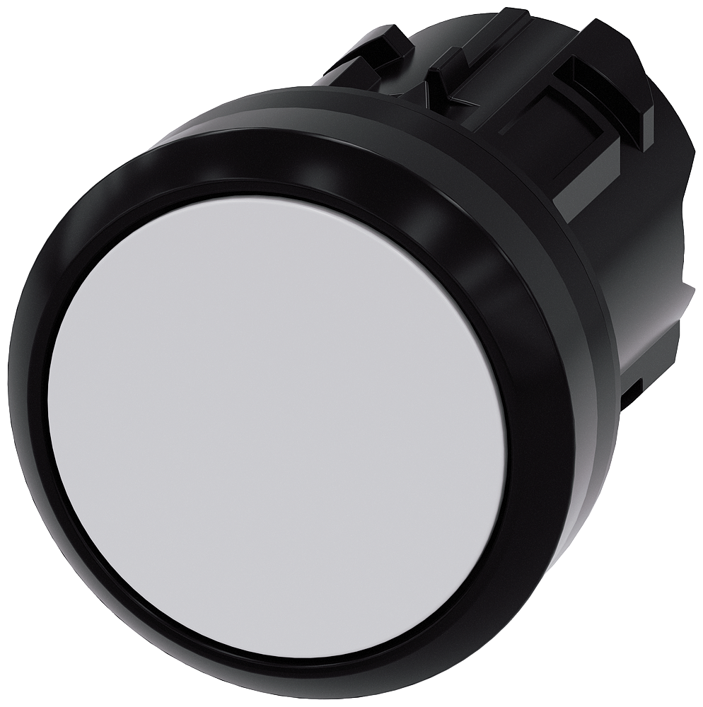 BOTÃO 22 MM REDONDO PLÁSTICO BRANCO BOTÃO DE PRESSÃO PLANO RE 3SU10000AB600AA0-ZY15 SIEMENS