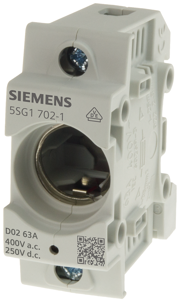 BASE DO FUSÍVEL NEOZED  D02 1 POLO 63 A UN CA: 400 V UN CC: 250 V 5SG17021 SIEMENS