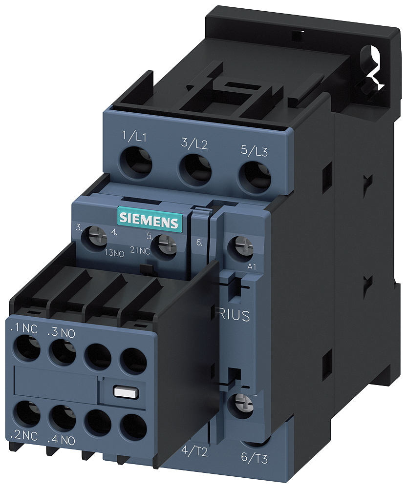 CONTATOR AC-3E 38 A/18,5 KW/400V 3 POLOS AC 230V/50HZ 2NA+2NF LIGAÇÃO 3RT20281AP04-ZX95 SIEMENS