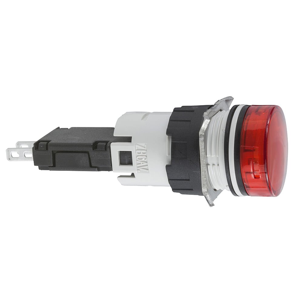 [Imagem SINALIZADOR 16MM PLASTICO REDONDO LED 1224VCA CC VERMELHO XB6AV4BB SCHNEIDER]