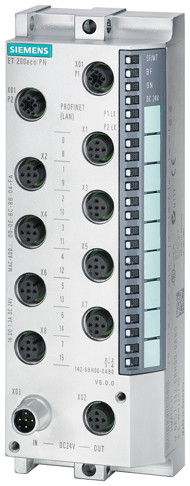 [Imagem MÓDULO SIMATIC ET 200ECO 16DI 24VDC 8X M12 6ES71416BH000AB0 SIEMENS]