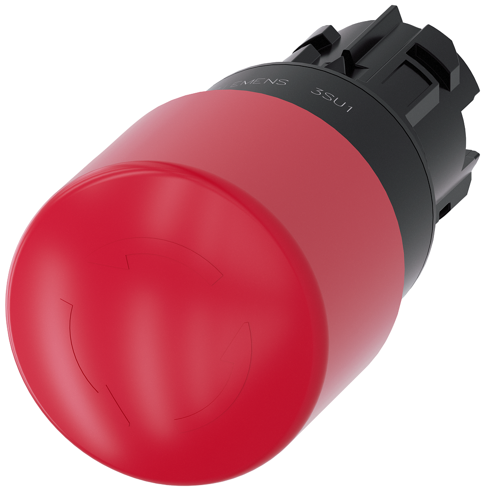 BOTÃO DE PRESSÃO DE PARADA DE EMERGÊNCIA EM FORMA DE COGUMELO 22 MM REDONDO 3SU10001GB200AA0-ZY19 SIEMENS
