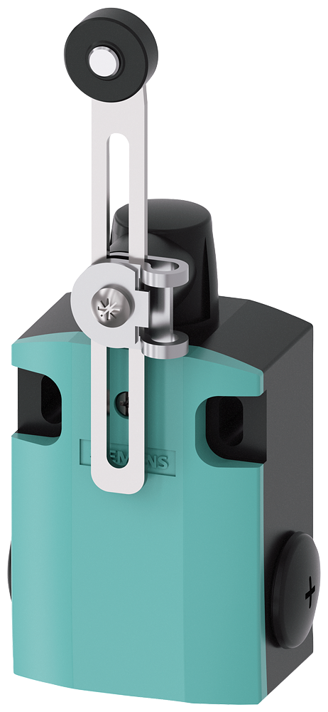 [Imagem do produto CHAVE FIM CURSO METÁLICO ALUMÍNIO ALAVANCA AJUSTÁVEL COM ROLDANA 1NA+2NF 3SE51220LH50 SIEMENS]