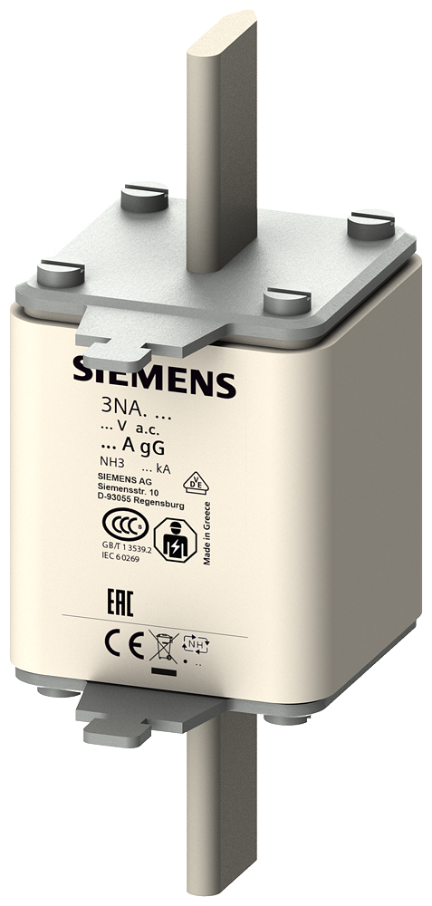 ELEMENTO DE FUSÍVEL NH NH3 IN: 200 A GG UN CA: 500 V UN CC: 440 V 3NA3340 SIEMENS
