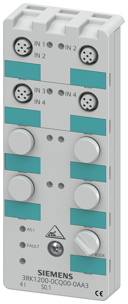 [Imagem MÓDULO COMPACTO AS-I K60 DIGITAL 4DI IP67 4 X ENTRADA 3RK12000CQ000AA3 SIEMENS]