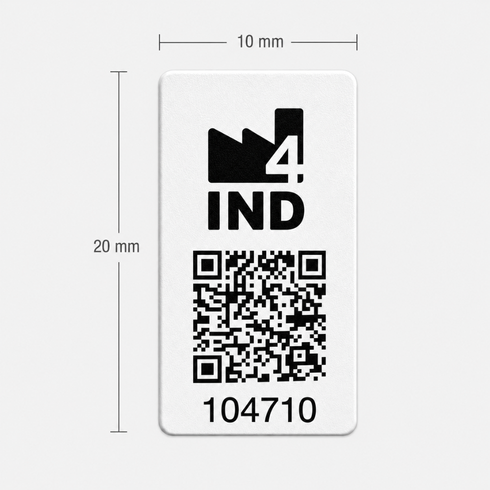 SLOT DE MAPEAMENTO ETIQUETA QR CODE POLIESTER 10X20MM BRANCA DIGI4IND