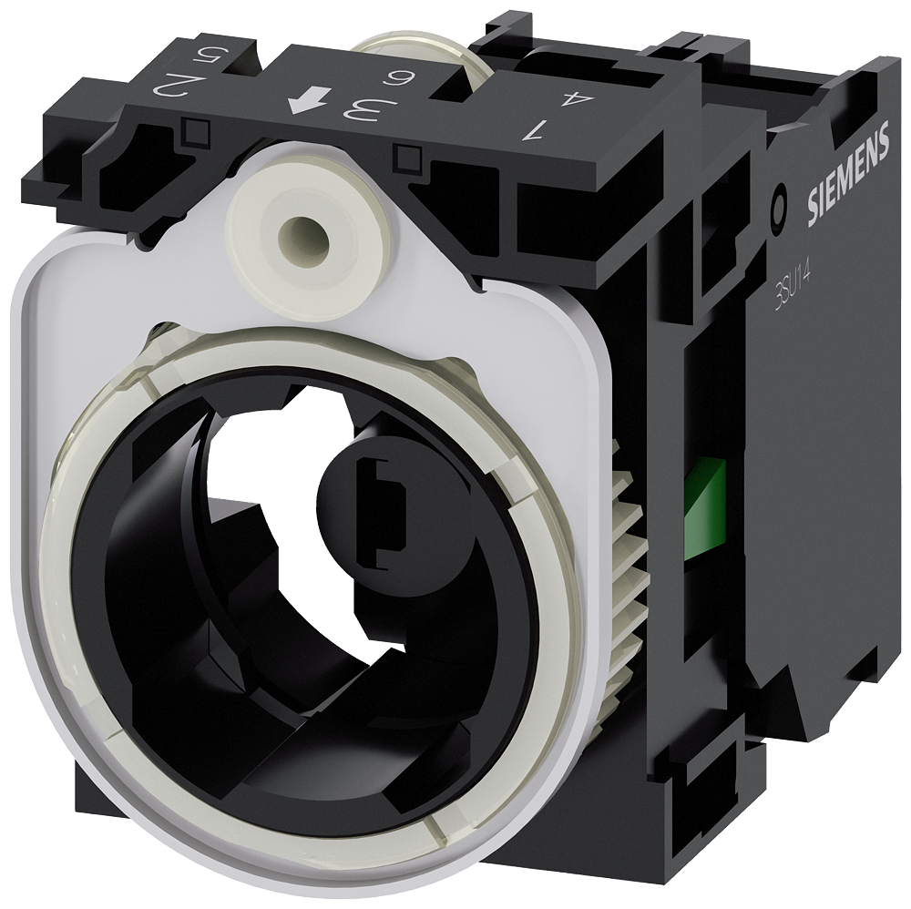 [Imagem do produto SUPORTE PARA 3 MÓDULOS, 1NA, MÓDULO LED, AZUL, CA/CC 6-24V 3SU15011AG501BA0 SIEMENS]