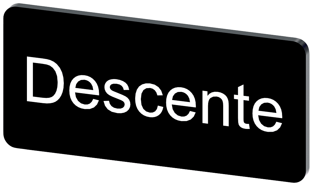 PLACA DE IDENTIFICAÇÃO 12,5X27MM PLACA PRETO INSCRIÇÃO: DESCENTE 3SU19000AC160GD0 SIEMENS