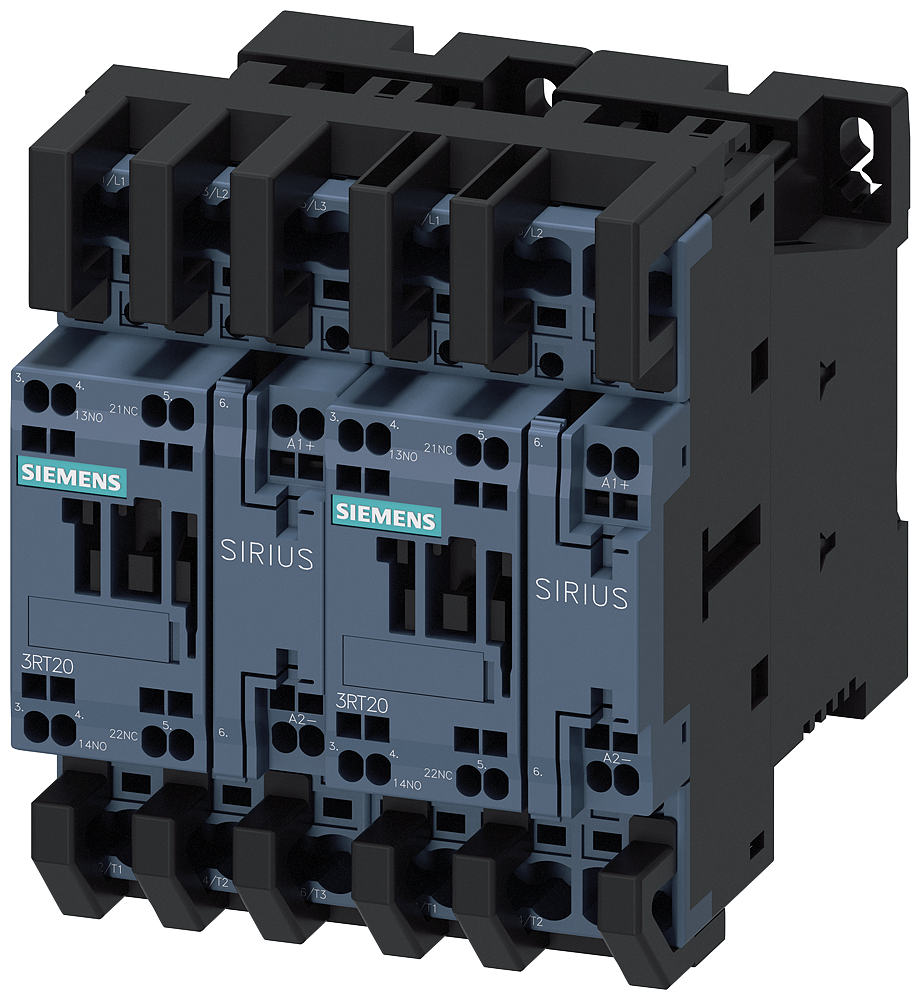 [Imagem do produto COMBINAÇÃO REVERSORA AC-3, 11KW/400V 24V CC 3POL. S0 3RA23268XB302BB4 SIEMENS]