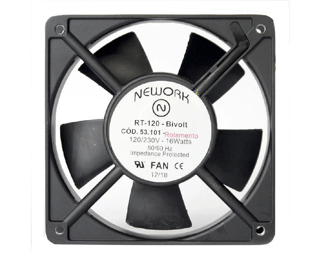 [Imagem do produto VENTILADOR RADIAL EMBUTIR BIVOLT 120X120X38MM PRETO RT120 NEWORK]