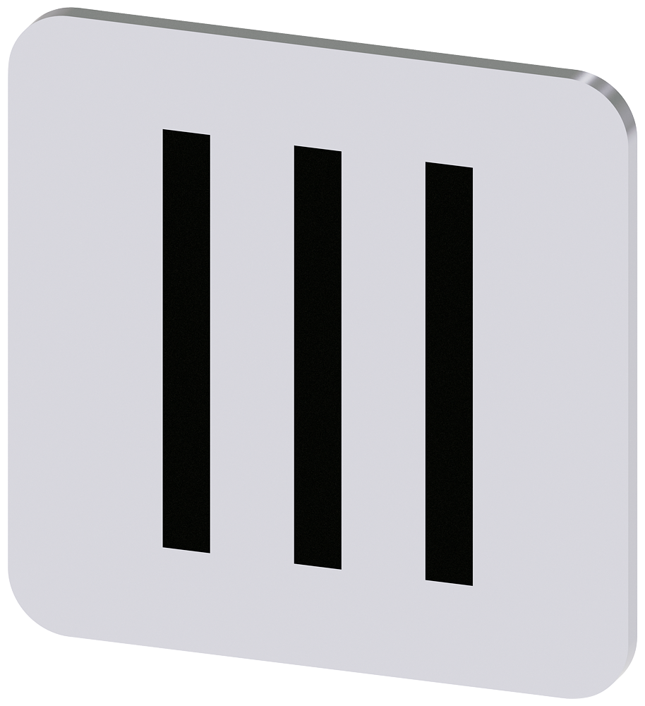 [Imagem do produto PLACA DE IDENTIFICAÇÃO 22X22MM, PLACA PRATA, SÍMBOLO: III* 3SU19000AF810QD0 SIEMENS]