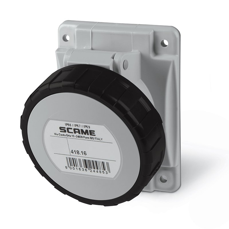 [Imagem do produto TOMADA FIXA  2P+T IP66/IP67 16A 7H 418.16636 SCAME]