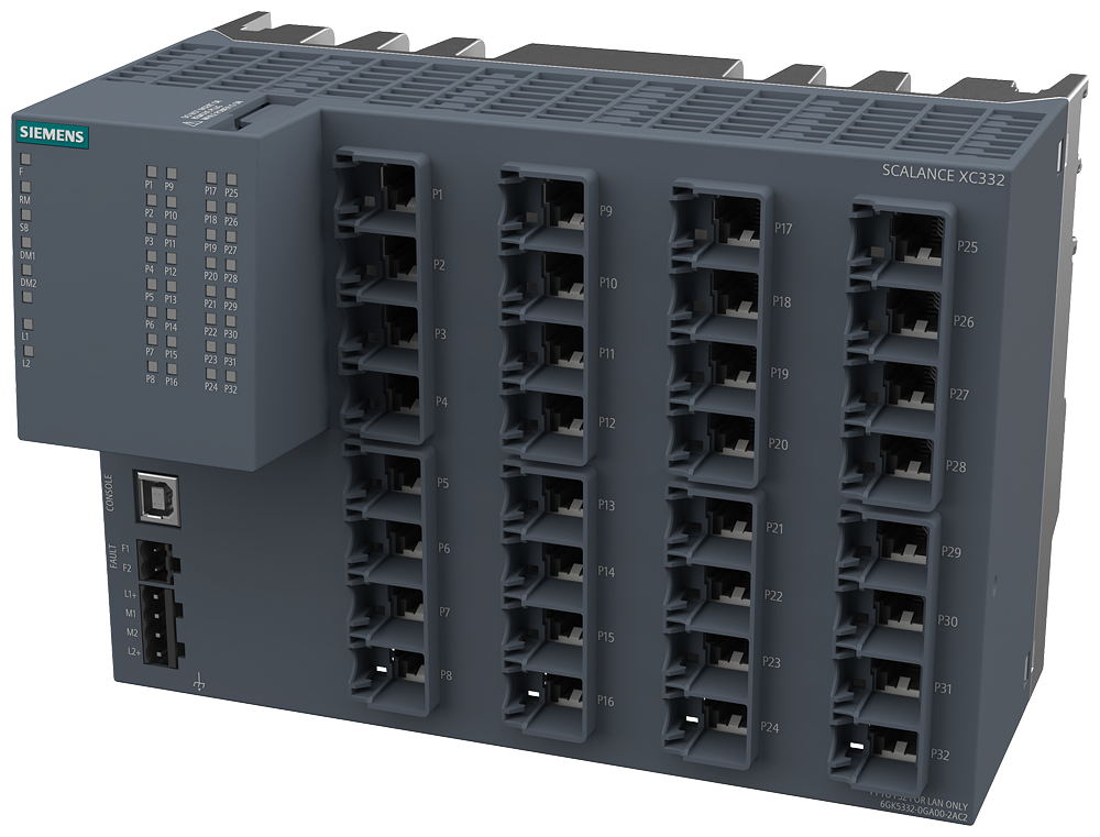 [Imagem SCALANCE XC332, SWITCH IE GERENCIADO CAMADA 2, 32X RJ45 10/100/1000 MBIT/S 6GK53320GA002AC2 SIEMENS]