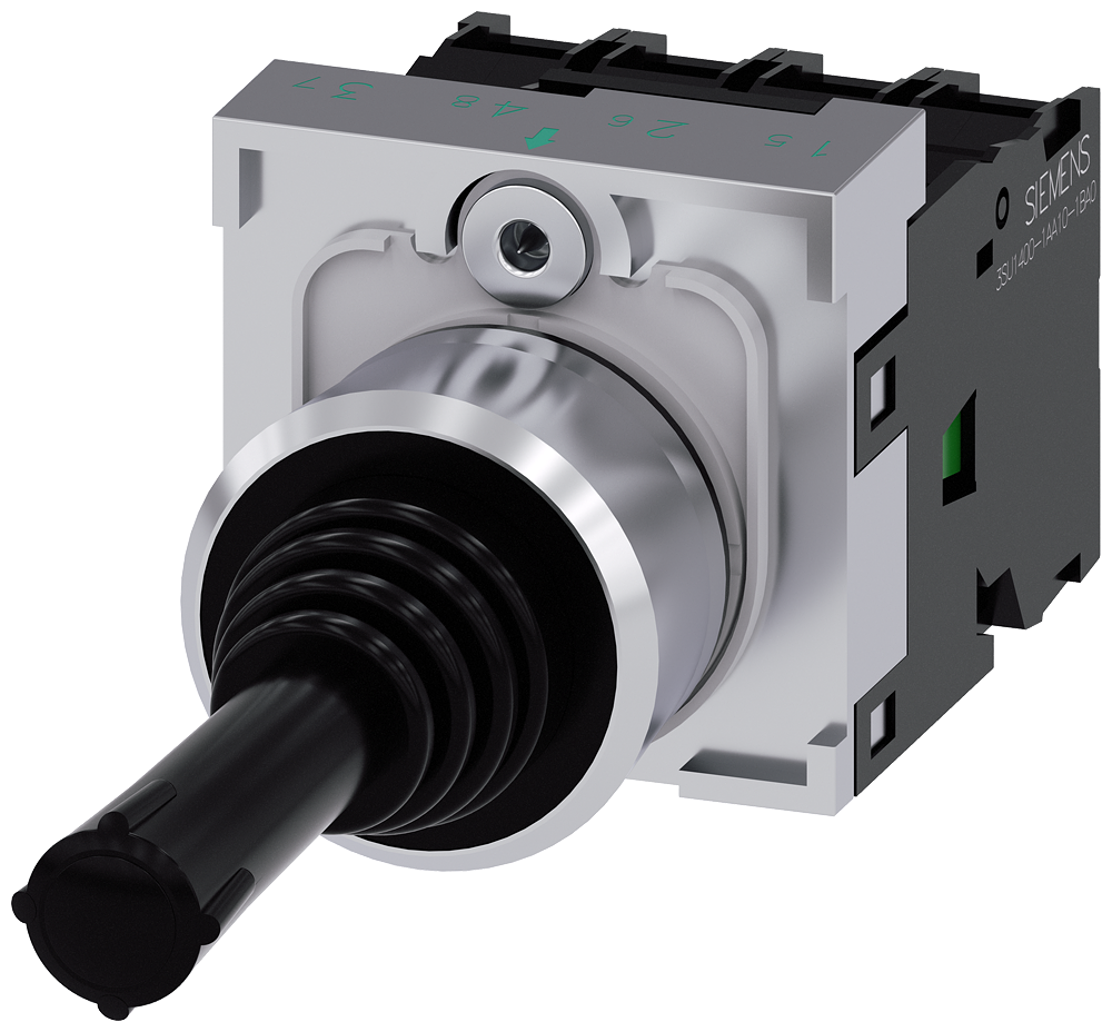 COMUTADOR DE COORDENADAS 22 MM REDONDO METAL DE ALTO BRILHO PRETO 4 POSI 3SU11507AE881QA0-ZX90 SIEMENS