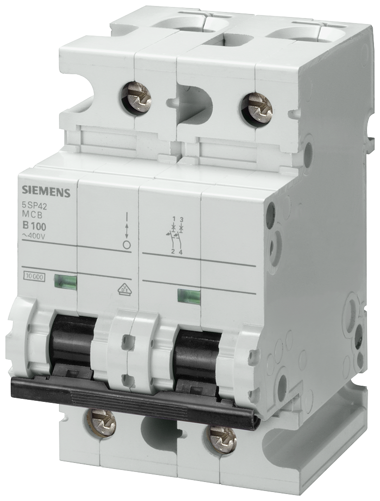 [Imagem DISJUNTOR AUTOMÁTICO 400V 10KA, DE 2 POLOS, C, 80A, P=70MM 5SP42807 SIEMENS]