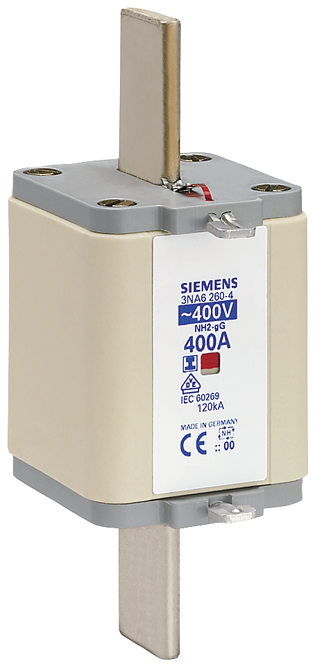 ELEMENTO DE FUSÍVEL NH NH2 IN: 400 A GG UN CA: 400 V SINALIZADOR COMBINADO 3NA62604 SIEMENS