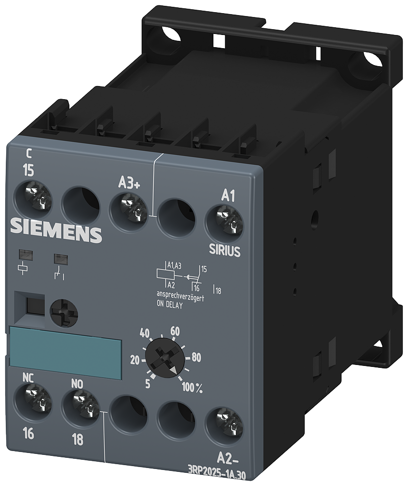 [Imagem RELÉ DE TEMPO, ELETRÔNICO, ATRAS. NA RESPOSTA 1W, 24V CA/CC, 100-127V CA 3RP20251AQ30 SIEMENS]